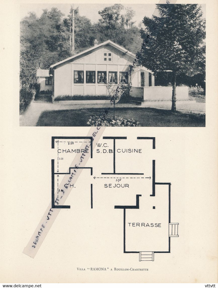 Planche 1952 (photo Et Plan) : Villa "Ramona", Rouillon-Chartrette (77, Seine-et-Marne) - Collections