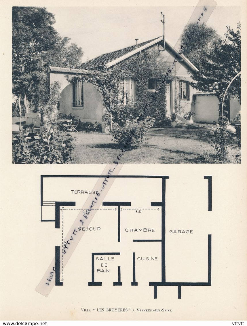 Planche 1952 (photo Et Plan) : Villa "Les Bruyères", Verneuil-sur-Seine (78, Yvelines) - Collections