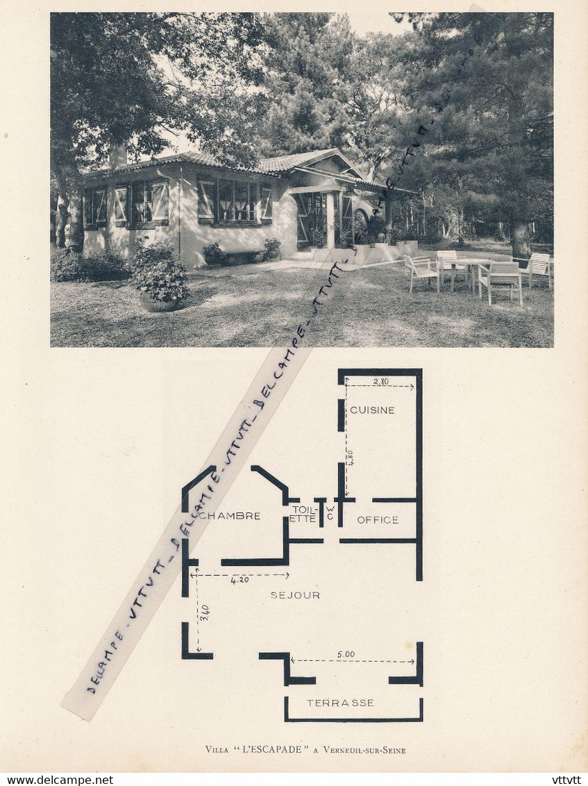 Planche 1952 (photo Et Plan) : Villa "L'Escapade", Verneuil-sur-Seine (78, Yvelines) - Collections