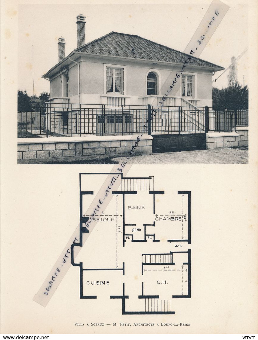 Planche 1952 (photo Et Plan) : Villa à Sceaux (92, Hauts-de-Seine), Architecte à Bourg-le-Reine - Collections