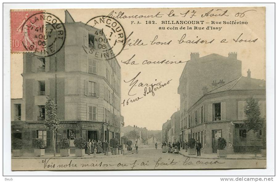 V2/ 92 - Billancourt : Rue Solférino Au Coin De La Rue D'Issy - Boulogne Billancourt