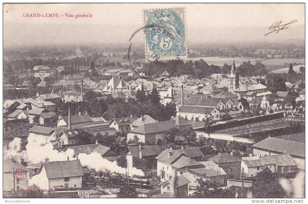 CPA 38 @ GRAND LEMPS @ Vue Générale - Passage Du Train à Vapeur En 1904 @ - Autres & Non Classés