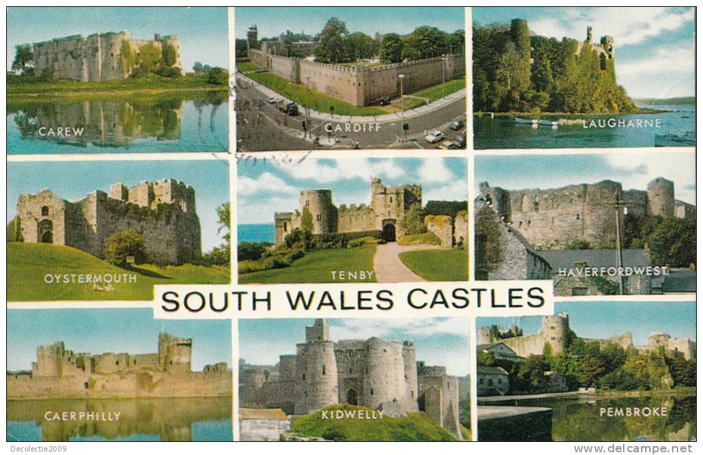 BR463 South Wales Castles Multi Vues Used Perfect Shape 2 Scans - Sonstige & Ohne Zuordnung