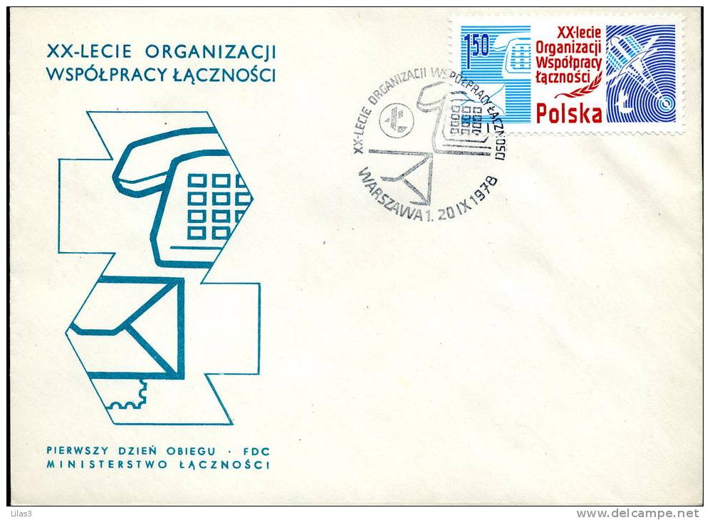 Pologne Oblitération Illustrée FDC 1978 Satellite Téléphone Télécommunication Communication - Machines à Affranchir (EMA)
