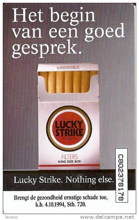 TARJETA DE HOLANDA DE TABACO LUCKY STRIKE (TOBACCO) -NUEVA-MINT - Publicidad