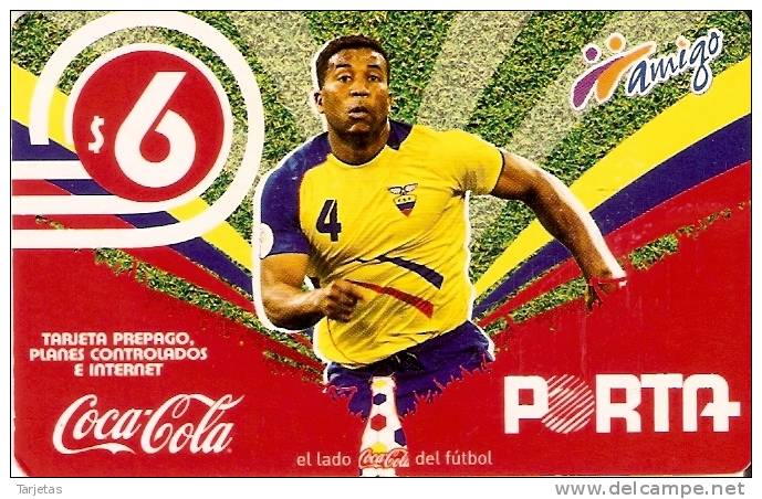 TARJETA DE ECUADOR DE COCA-COLA Y FUTBOL (FOOTBALL) (COKE) - Publicidad