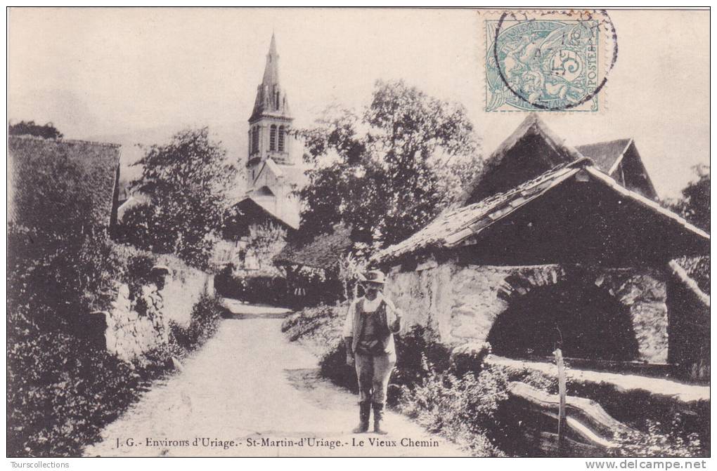 CPA 38 @ SAINT MARTIN D´ URIAGE @ Le Vieux Chemin En 1905 @ Paysan - Autres & Non Classés