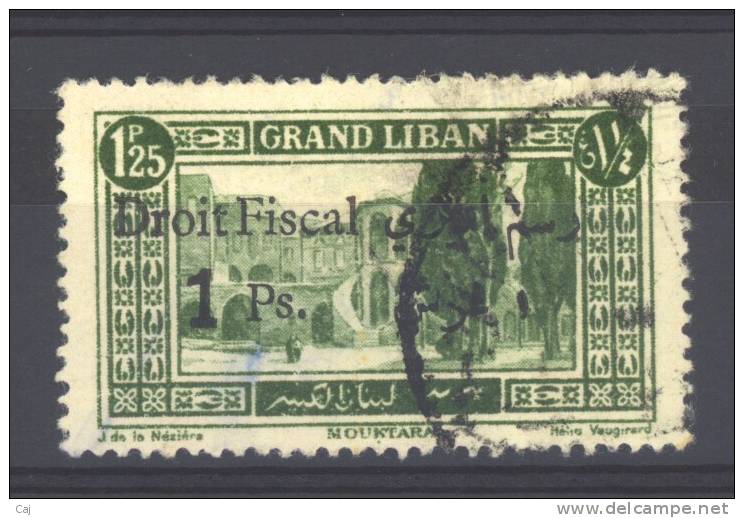 Grand Liban  -  Fiscal  : 1 P Sur 1,25 F Droit Fiscal - Gebraucht