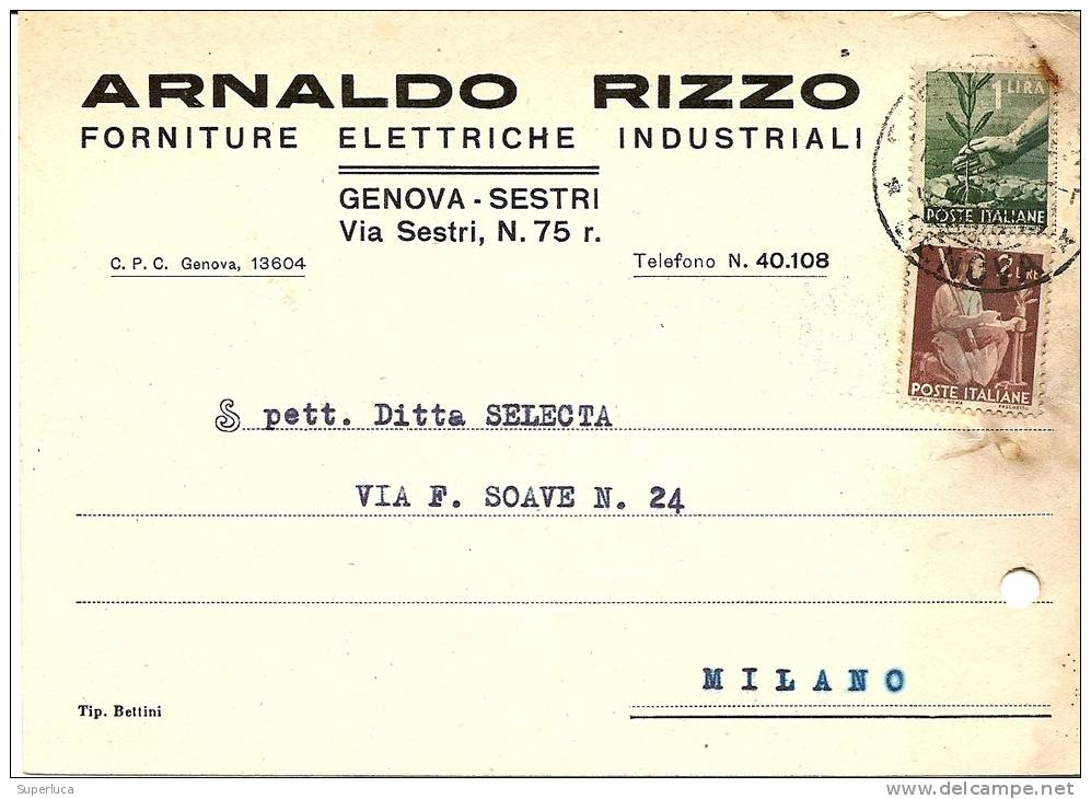 H-COMMERCIALE-ARNALDO RIZZO FORNITURE ELETTRICHE-GENOVA-SESTRI - Publicité