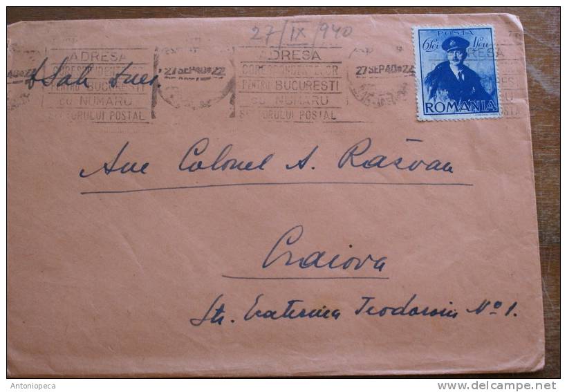 ROMANIA 1940 LETTRE OBLITERE' - Poststempel (Marcophilie)