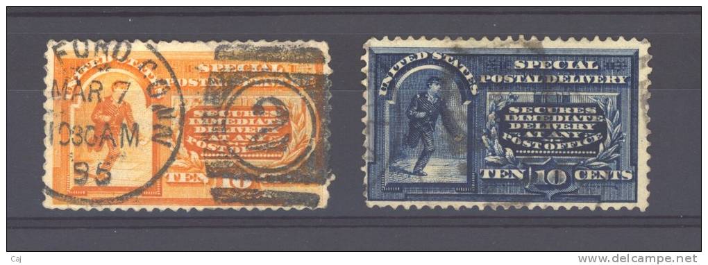 USA  -  Express  -  1884  :  Yv  5-6  (o) - Special Delivery, Registration & Certified