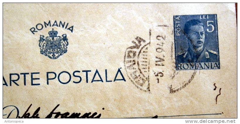 ROMANIA 1942 CARTE POSTALE ARTISTIQUE - Poststempel (Marcophilie)