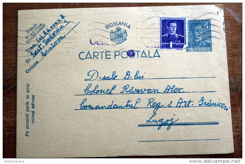 ROMANIA 1942 CARTE POSTALE - Marcofilia