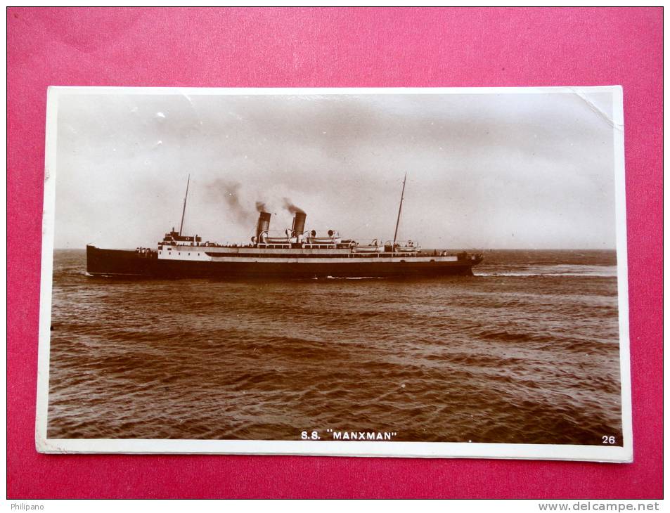 S.S. Manxman Real Photo 1936 Cancel   ===   =  =ref 552 - Paquebots