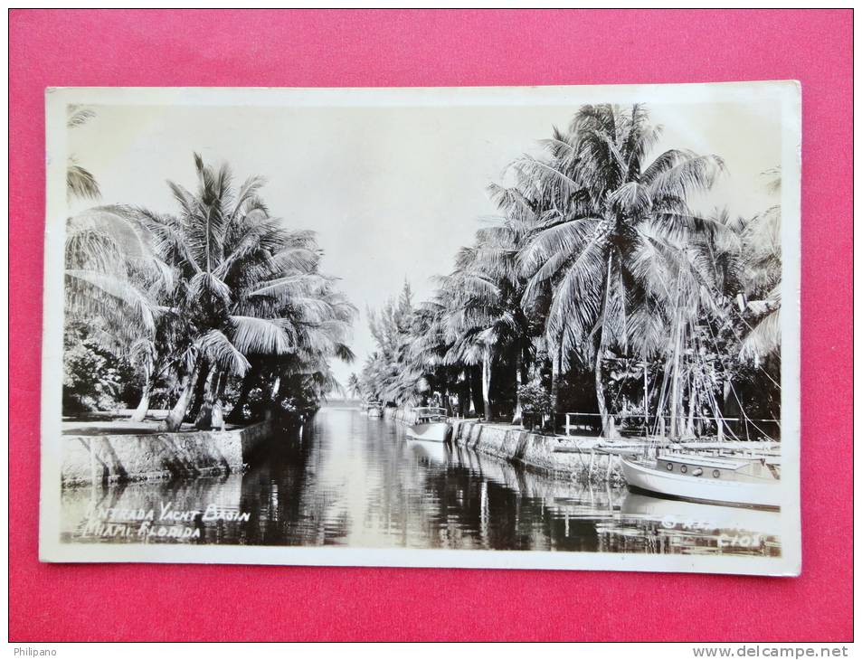 Real Photo--  FL - Florida > Miami   Entrada Yacht Basin 1938 Cancel   =ref 552 - Miami