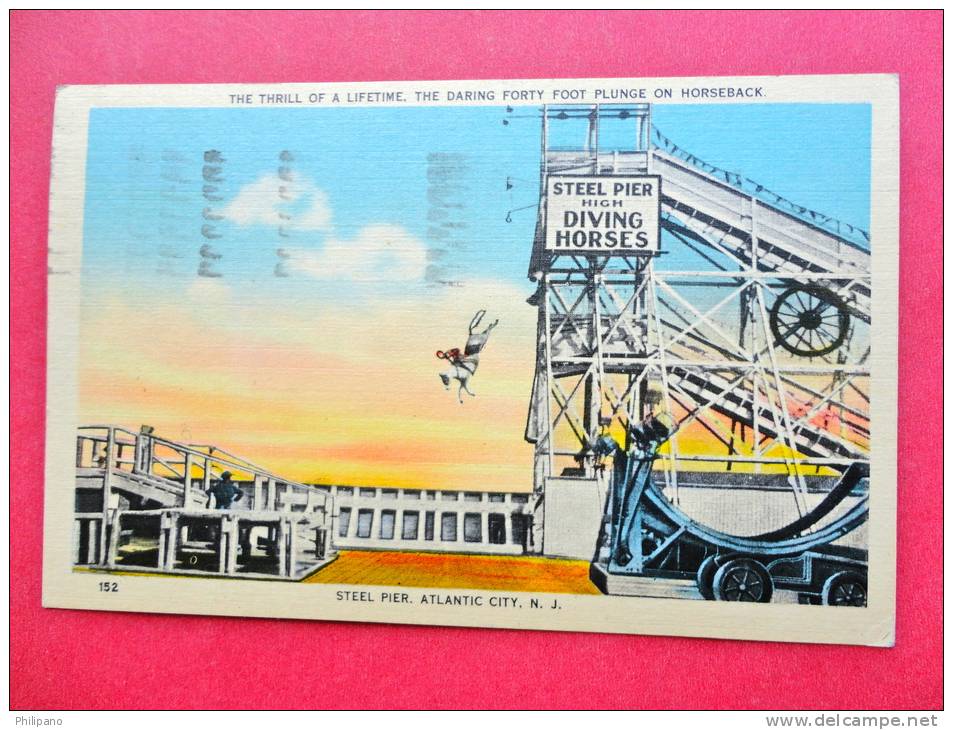 New Jersey > Atlantic City   Steel Pier Diving Horse 1945 Cancel  =  ==    == =ref 553 - Atlantic City