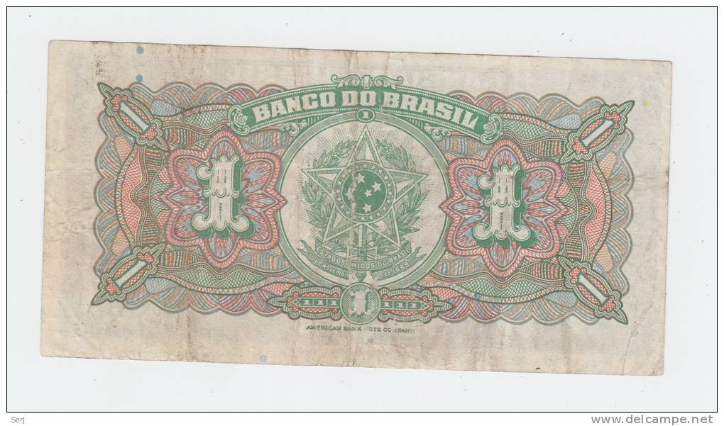 Brazil 1 Mil Reis (Cruzeiro) 1944 VF Crispy Banknote P 131A - Brazil