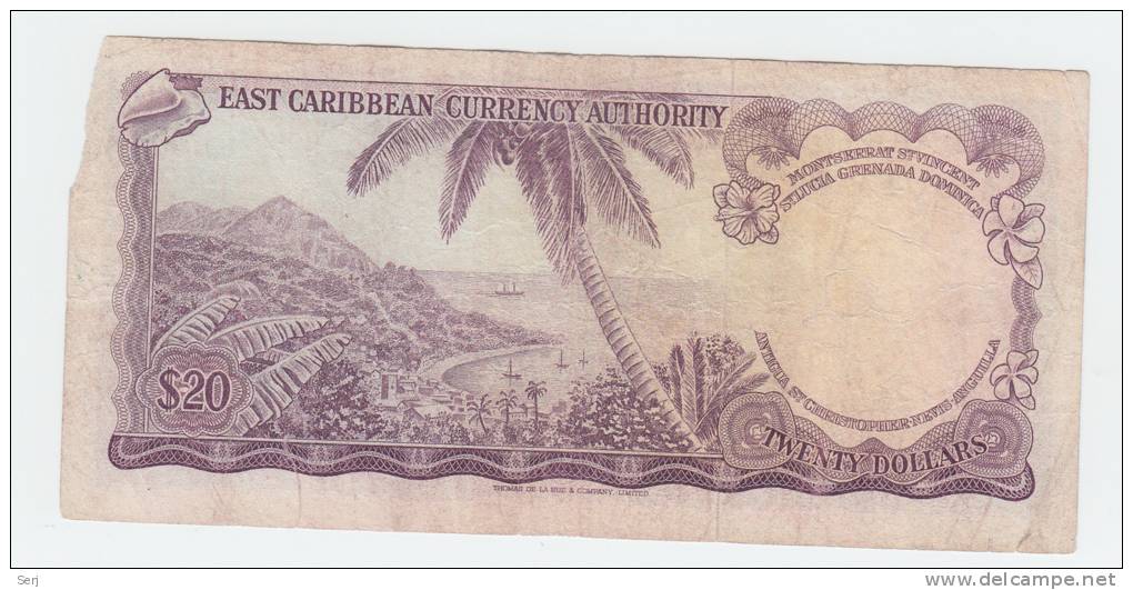 East Caribbean States 20 Dollars 1965 VG P 15h  15 H - East Carribeans