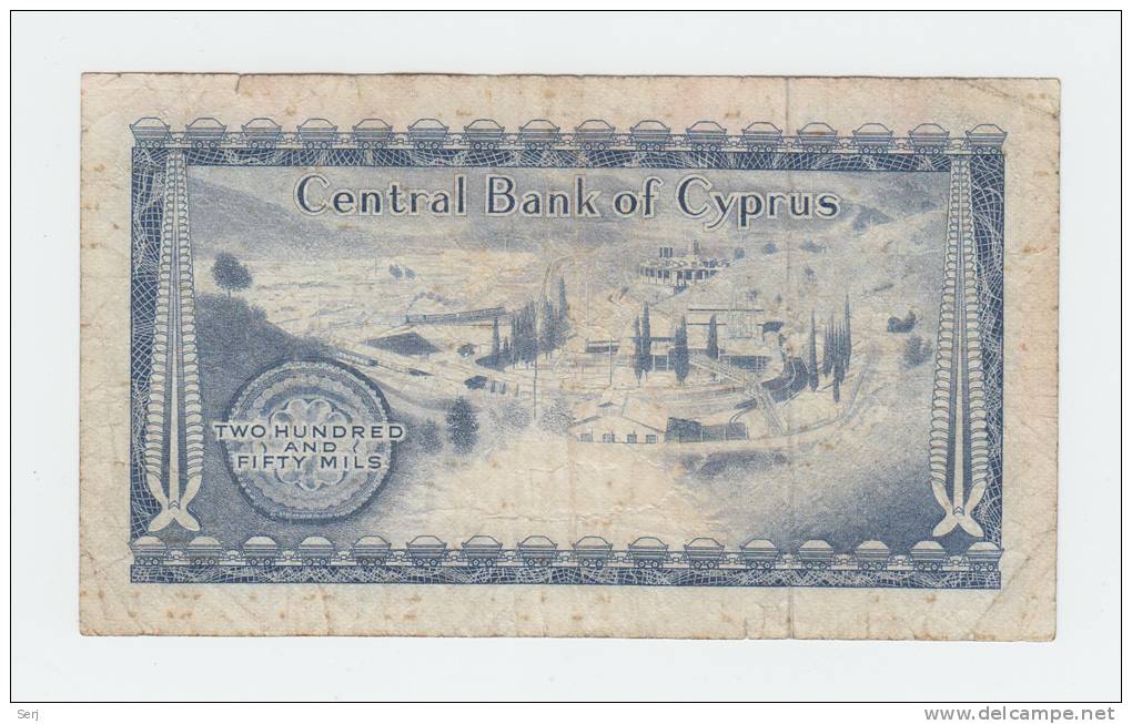 CYPRUS 250 Mills Banknote 1979 F+ P 41c - Zypern