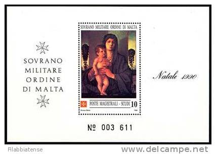 1990 - Sovrano Militare Ordine Di Malta BF 30 Quadro Di G. Bellini   +++++++++ - Tableaux