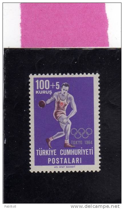 TURCHIA - TURKÍA - TURKEY 1964 TOKIO GAMES OLYMPIC - OLIMPIADI GIOCHI OLIMPICI MNH - Ongebruikt