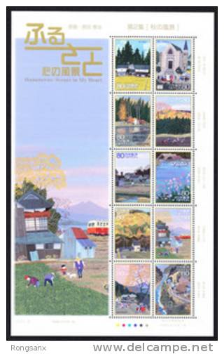 2008 JAPAN HOMETOWNS-SCENCES IN MY HEART(II) 10v SHEETLET - Blocks & Sheetlets