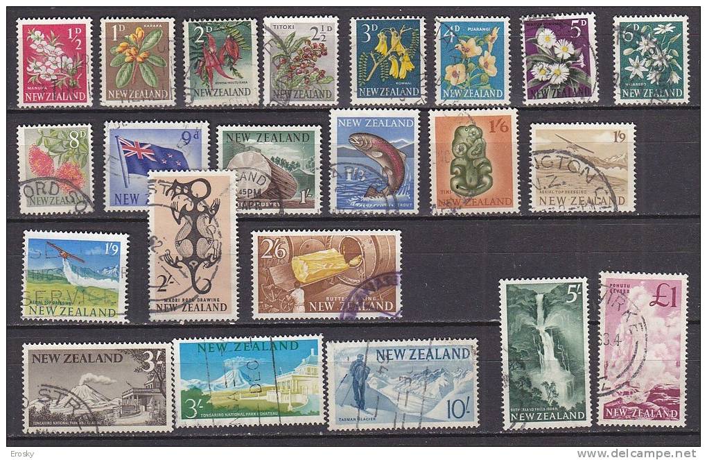 PGL AP433 - NOUVELLE ZELANDE Yv N°384/401 (-389A) - Used Stamps