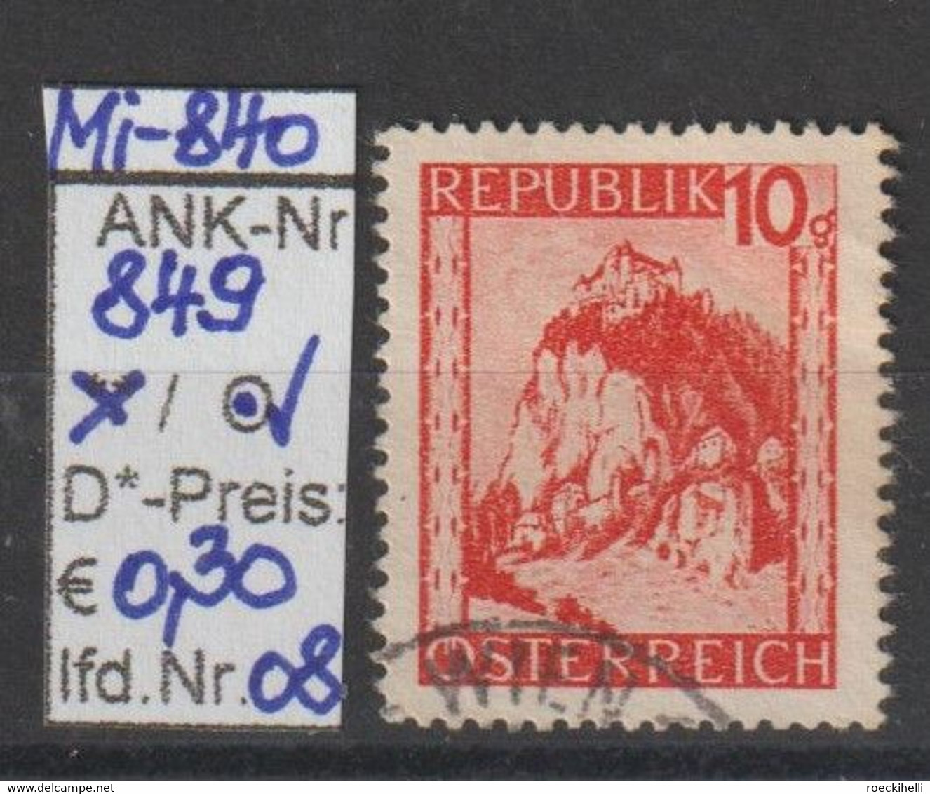 1947 - ÖSTERREICH - FM/DM "Landschaften" - 10g orange - o  gestempelt - s. Scan  (849o 01-10   at)