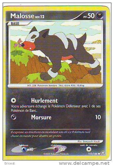 - X - CARTE POKEMON MALOSSE NIV 12 103/146 NEUVE - Autres & Non Classés