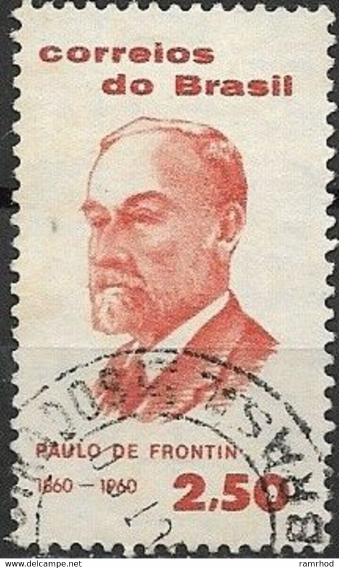 BRAZIL 1960 Birth Cent Of Paulo De Frontin (engineer). - 2cr50 Paulo De Frontin FU - Oblitérés