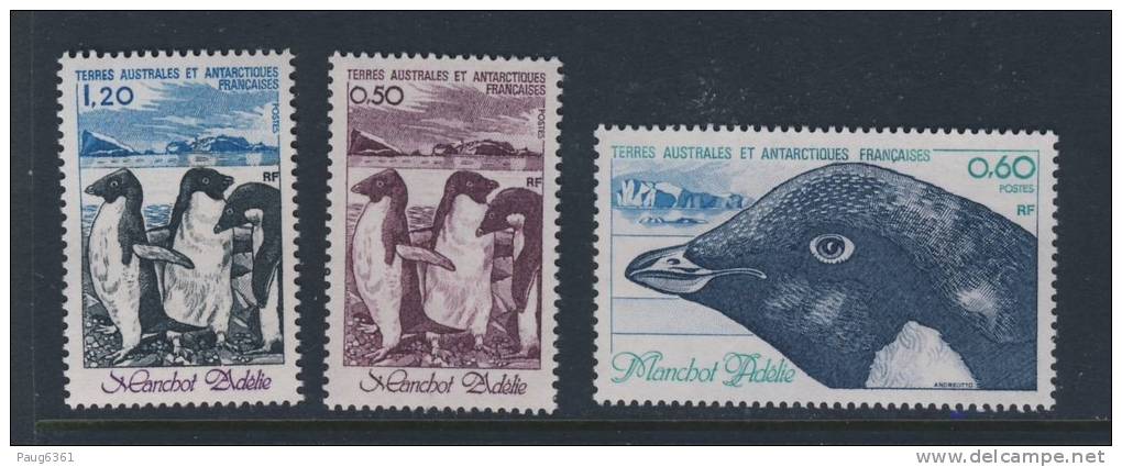 TAAF 1980 MANCHOTS  YVERT N°86/88  NEUF MNH** - Pingouins & Manchots