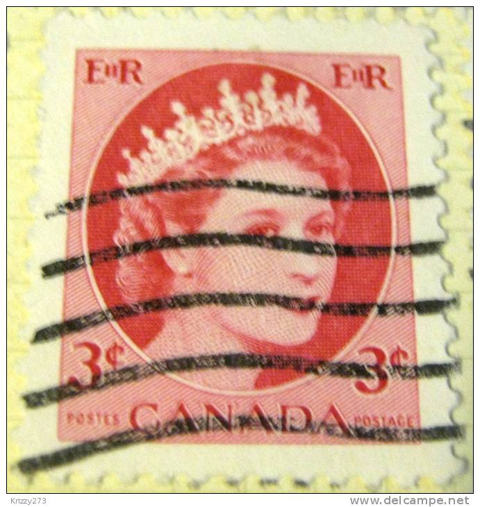 Canada 1954 Queen Elizabeth II 3c - Used - Gebruikt