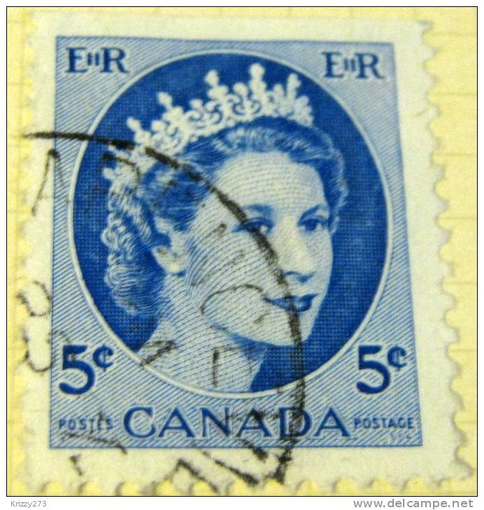 Canada 1954 Queen Elizabeth II 5c - Used - Gebruikt