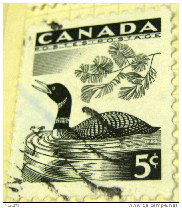 Canada 1957 Common Loon 5c - Used - Gebraucht
