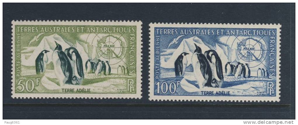 TAAF 1956 MANCHOTS  YVERT N°PA2/3  NEUF MNH** - Penguins