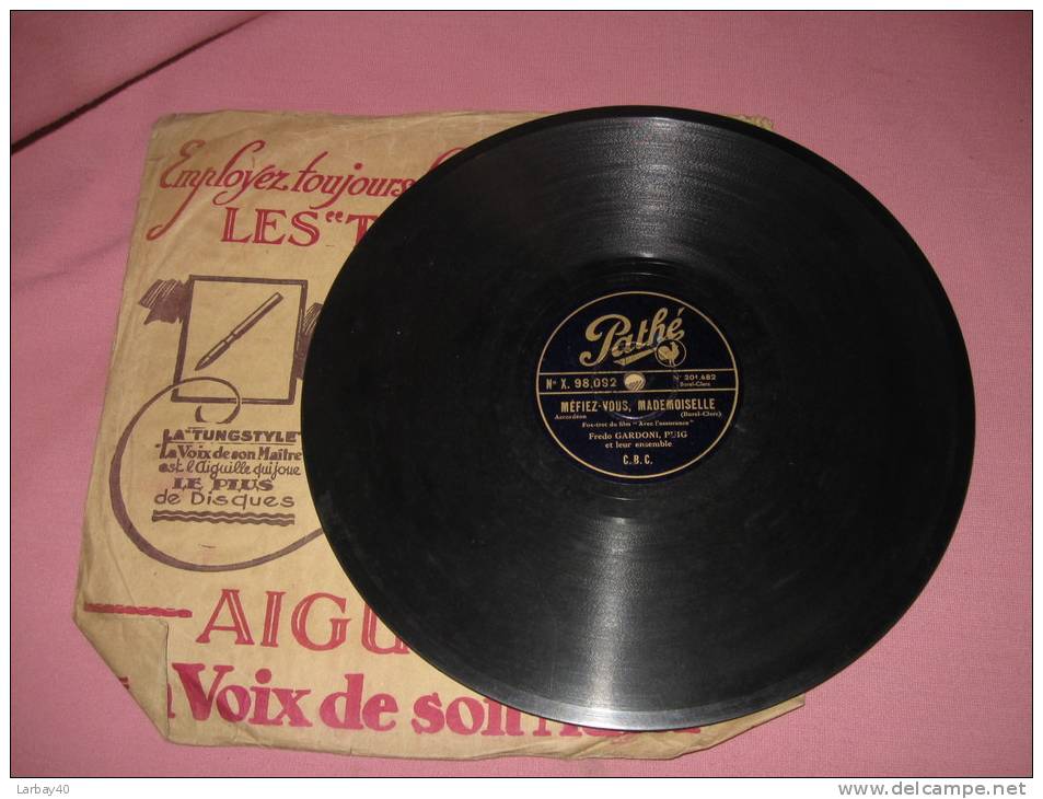 78 Tours Fredo Gardoni - Mefiez Vous Mademoiselle  - Malgre Moi - 78 Rpm - Gramophone Records