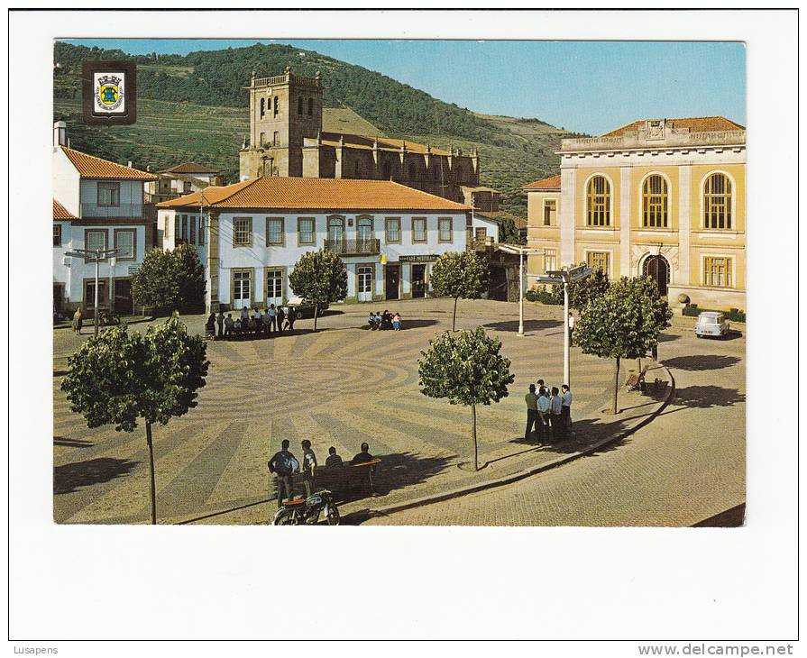 Portugal Cor 17974 - MONCORVO - PRAÇA FRANCISCO MEIRELES OLD CARS AUTOMOBILES VOITURES MOTORCYCLE - Bragança