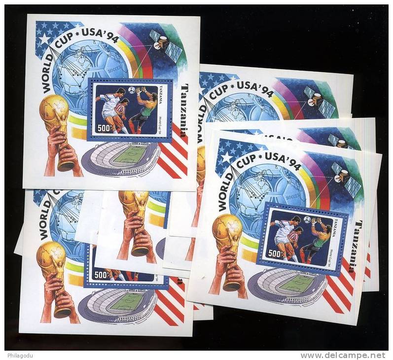 10 X Tanzania  Bloc 250.A**   World CUP  USA 1994 - 1994 – USA