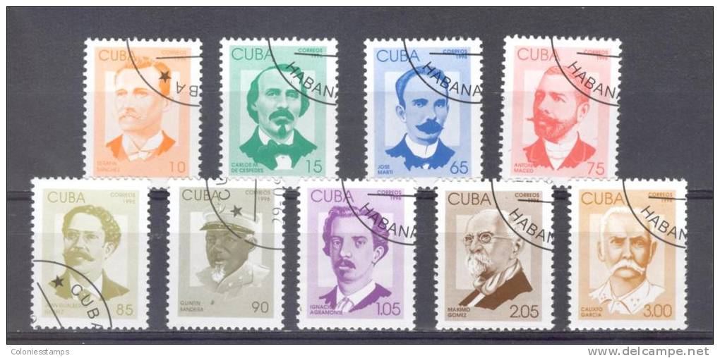 (S1365) CUBA, 1996 (Cuban Patriots, 1st And 2nd Issues). Complete Issue. Mi ## 3887-3892, 3936-3938. Used - Used Stamps