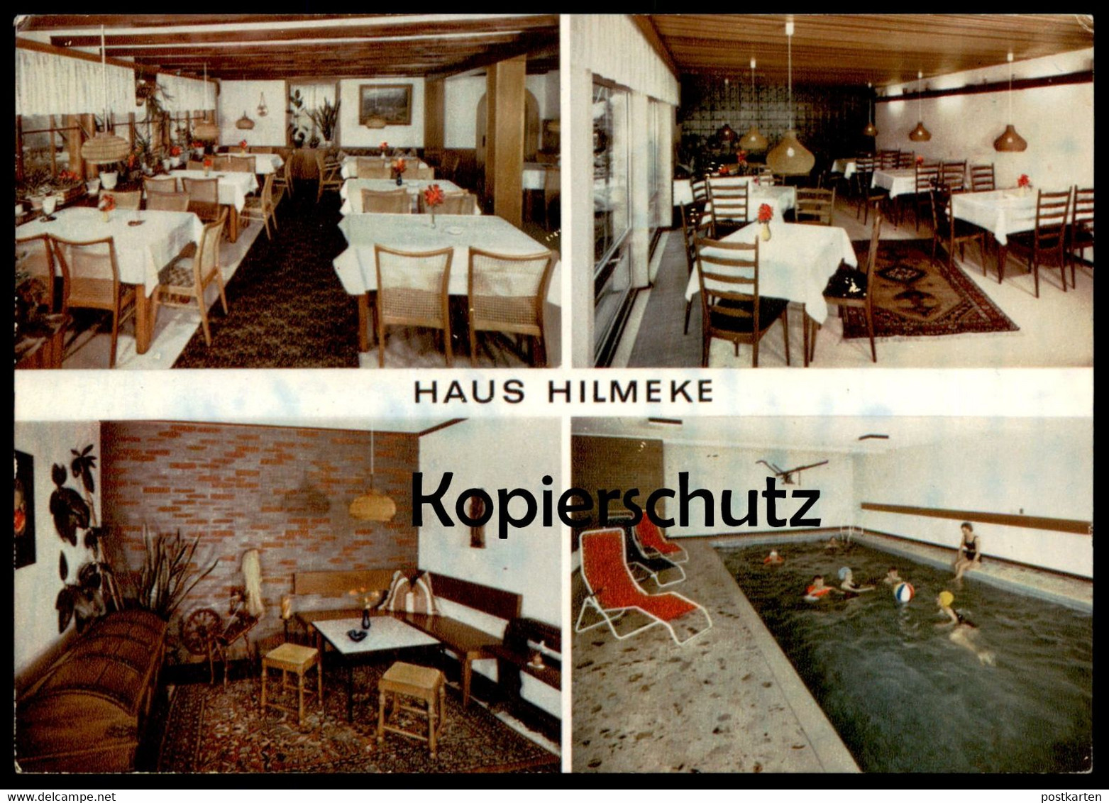 ÄLTERE POSTKARTE SAALHAUSEN HAUS HILMEKE AMT KIRCHHUNDEM Lennestadt Schwimmbad Piscine Swimming Pool Cpa Postcard AK - Lennestadt