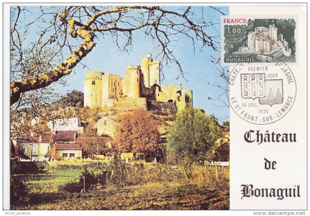 Carte Maximum Premier Jour,  Chateau De Bonaguil  10.07.1976 - Maximum Cards & Covers