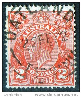Australia 1926 King George V 2d Red Small Multiple Wmk Used - OATLANDS TASMANIA - Usati