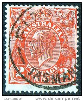 Australia 1931 King George V 2d Red C Of A Inverted Wmk Used - FINGAL TASMANIA - Usati