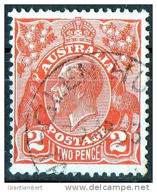 Australia 1926 King George V 2d Red Small Multiple Wmk Used - GLEN HUON TASMANIA - Oblitérés