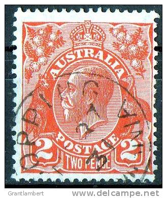 Australia 1926 King George V 2d Red Small Multiple Wmk Used - COPPING TASMANIA - Gebraucht