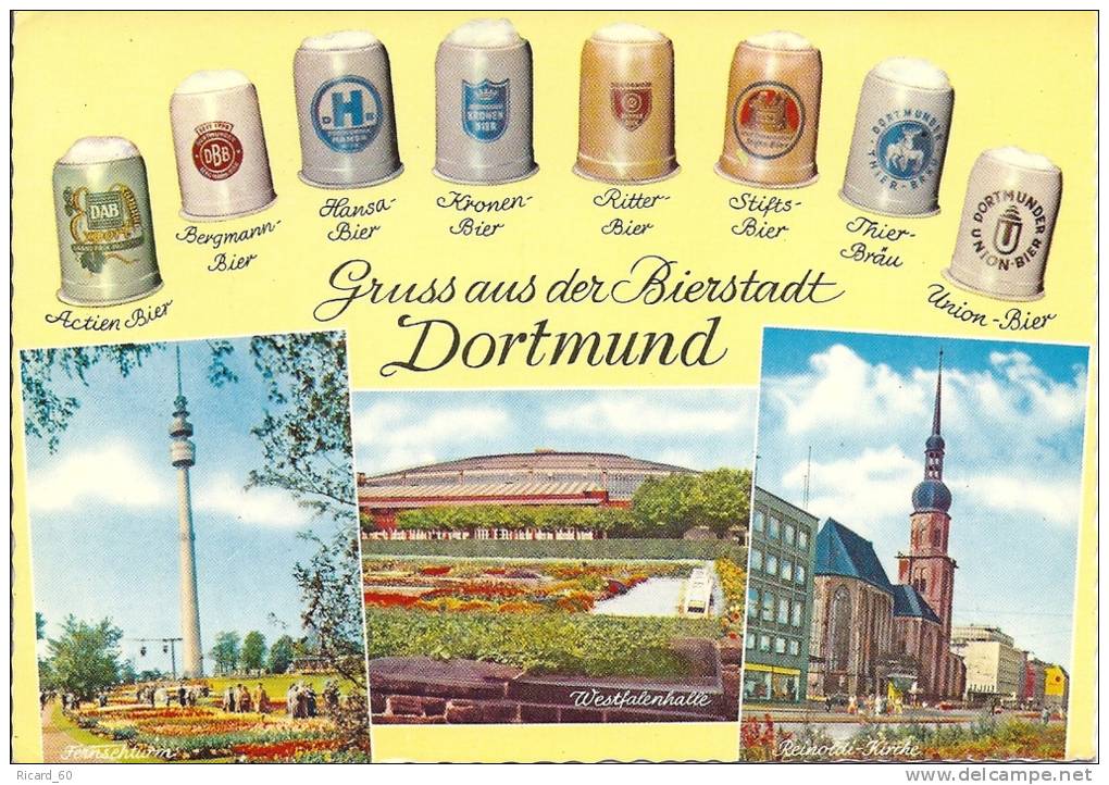 Cpsm Dortmund, Der Bierstadt, Bocks De Bière, Actien Bier,hansa Bier, Union Bier,kronen Bier,ritter Bier... - Dortmund