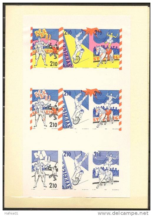 Czeslaw Slania. Sweden1987. 200 Anniv Circus In Sweden. Special Print. - Probe- Und Nachdrucke