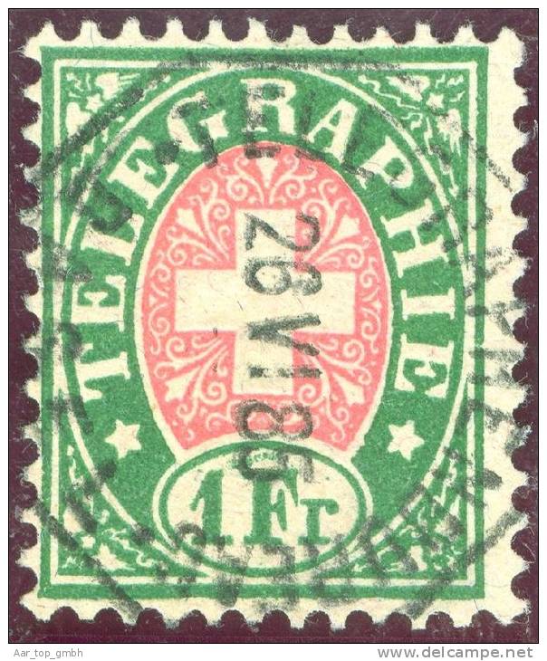 Heimat BS Basel 1885-06-28 Datumstempel Auf Telgraphen-Marke Zu#17 - Télégraphe