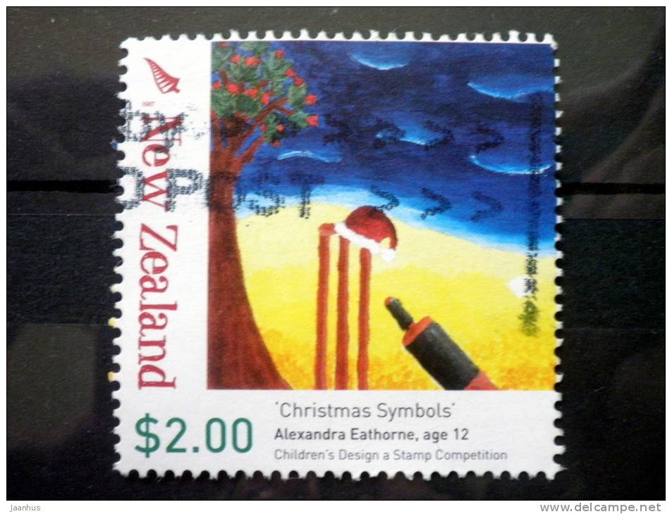 New Zealand - 2007 - Mi.Nr.2460 - Used - Christmas - Children´s Drawings - Beach Cricket Alexandra Eathorne - Used Stamps