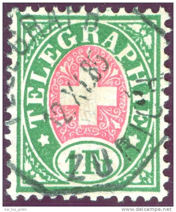 Heimat ZHs Zürich 1885-11-12 Datumstempel Auf Telegraphen-Marke Zu#17 - Telegraafzegels